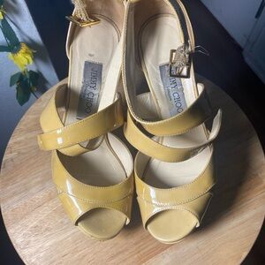 Jimmy Choo Yellow Strappy Heels